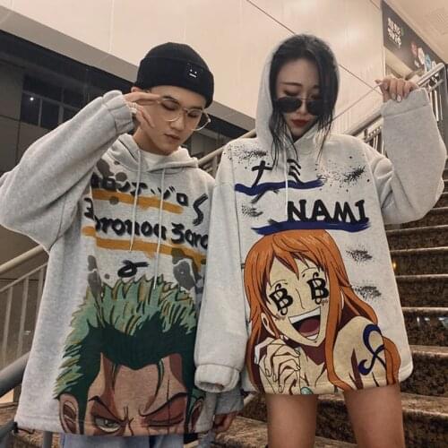 Men Women Hoodies Anime One Piece Clothes Hooded Sweatshirt Japanese Harajuku Hoddies Long Sleeve Tops Korean Hodies Zoro Nami