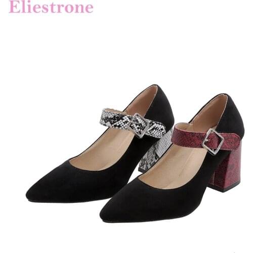 Brand New Elegant White Red Women Pumps Fashion High Block Heels Office Lady Shoes Plus Big Small Size 10 32 43 45 48