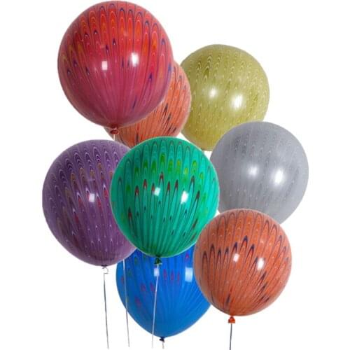 1Pcs 18inch Peacock Tail Balloons Colorful Peacock Tail Print Latex Ballons for Baby Shower Birthday Wedding Party Decor Supplie