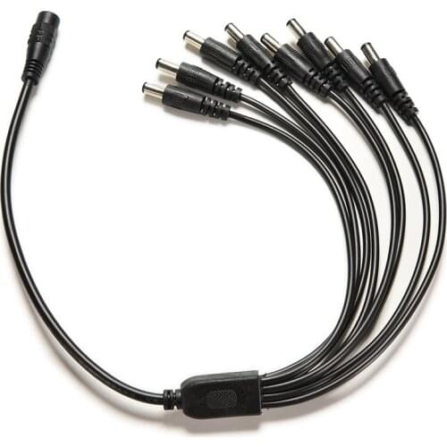 1pcs DC Power 5.5x2.1mm 1 Female to 8 Male Plug Cable Splitter Adapter for Security CCTV Camera