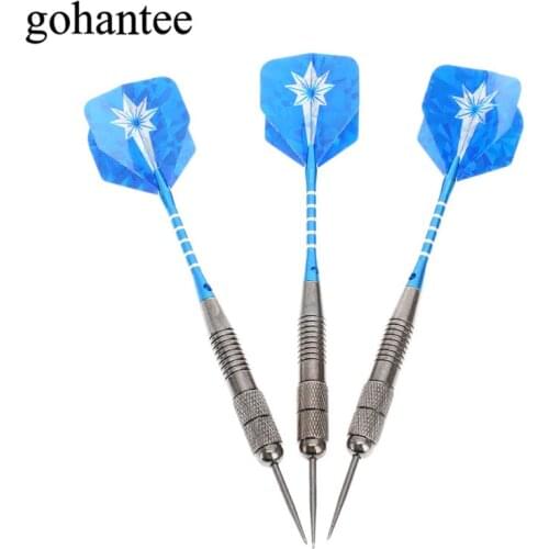 3Pcs/Box Competition Dedicated Copper Tungsten Steel Needle Tip Darts, Brass Barrel & Aluminum+Plastic Shafts & Nice Flights 26g