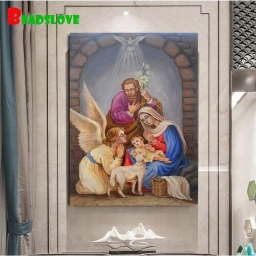 5d Angel jesus virgin diamond painting full drill square round diamond embroidery diamond cross stitch mosaic B55