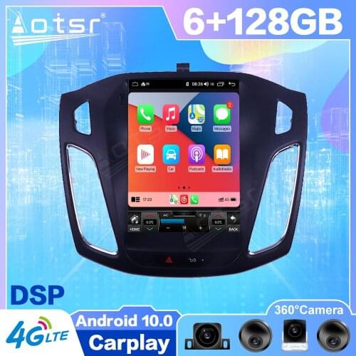 Android 10 Tesla For Ford Focus 2012 2013 2017 Car GPS Navigation Auto Radio Stereo Carplay Multimedia Player HeadUnit No 2 din