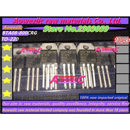 Aoweziic 100% new imported original BTA08-800CRG BTA08-800C BTA08-800CW3G BTA08-800CW TO-220 bidirectional thyristor 8A 800V