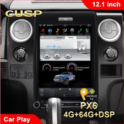 Android Tesla style One din PX6 Vertical screen Carplay DSP Car GPS Navigation For Ford F150 Raptor 2013-2015 Radio Auto stereo