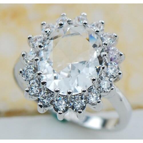 White Crystal Zircon 925 Sterling Silver Top Quality Fancy Jewelry wedding Ring Size 5 6 7 8 9 10 11 F1176