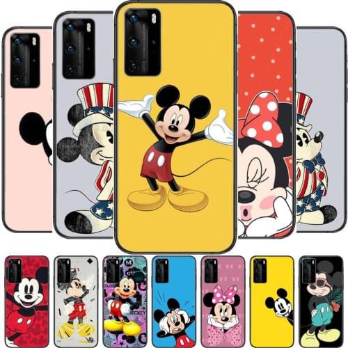 Funny Interesting Disney Mouse Mickey Phone Case For Huawei P40 p30 P20 10 9 8 Lite E Pro Plus Black Etui Coque Painting Hoesjes