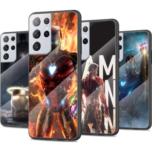 Marvel Iron Man Tempered Glass Cover For Samsung Galaxy S21 Plus Ultra M21 M31 M51 A52 A72 Phone Case Coque