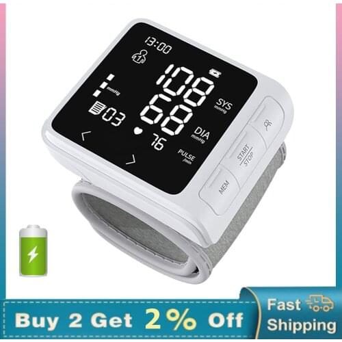 Rechargeable Digital Blood Pressure Monitor Blood Flow Measurement Pulsometer Pressure Gauge Tonometer Home Blood Pressure Meter