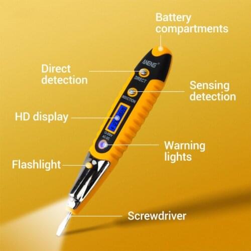 Contact Tester Pen 12-250V AC Voltage Detectors Tester Meter Volt Current Electric Test Pencil New