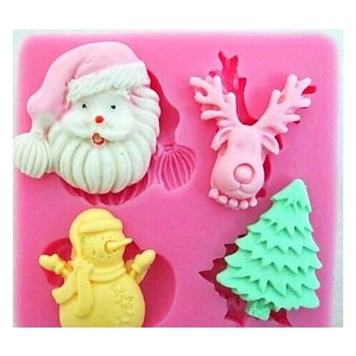 Santa Claus Mold Silicone Baking Accessories 3D DIY Sugar Craft Chocolate Cutter Mould Fondant Cake Decorating Soap Making Tool