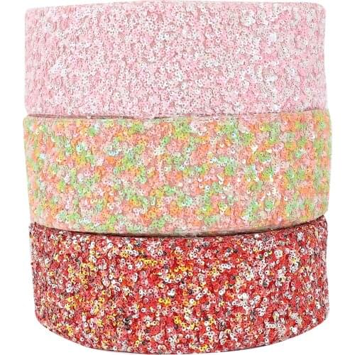 HSDRIBBON Listones 3 inch 75mm HSD-Genuine Series colorful Spring Summer Sequin Ribbon 25Yards/Roll