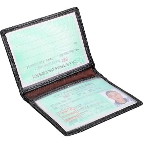 Men Short Wallet Women Purse Card Holder High Quality Cow Leather Russian Drivers License Cover For Car Driving Documents