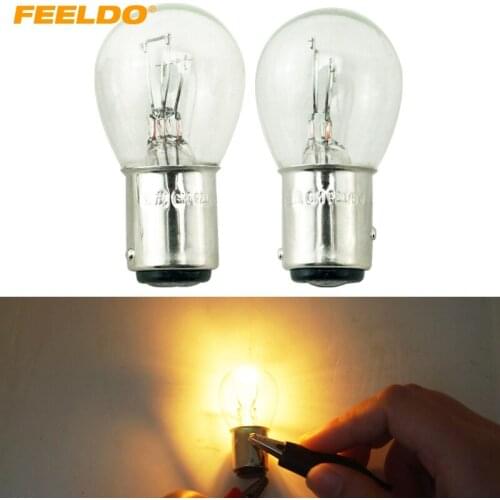 FEELDO 50pcs 24V BAY15D 1157 P21/5W S25 Car Clear Glass Lamp Brake Tail Bulb Truck Bus Indicator Halogen Lamp #HQ1227