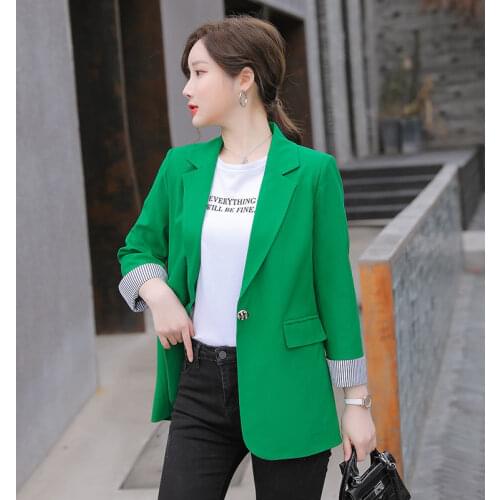 Small Suit Female Jacket 2021 Spring And Autumn New Womens Blazer Loose Fashion Casual Womens Coat