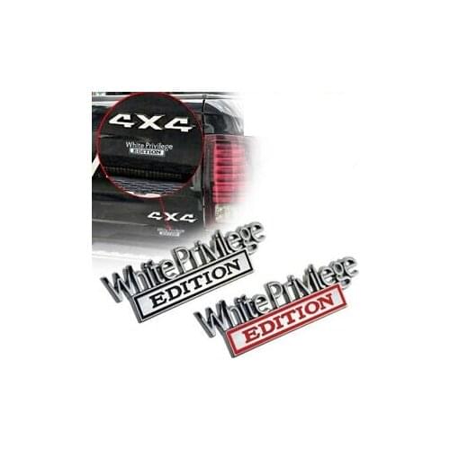 3D Metal Limited Edition Badge Universal Car Decal Sticker White Privilege Edition 3D Letter Fender Emblem Badge Sticker Decal