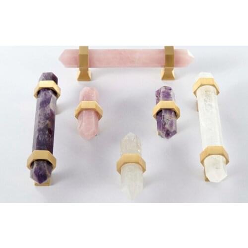 Luxury Natural crystal +brass Knobs Cabinet Knob Handle Dresser Knobs Drawer Pulls Elegant Furniture Hardware