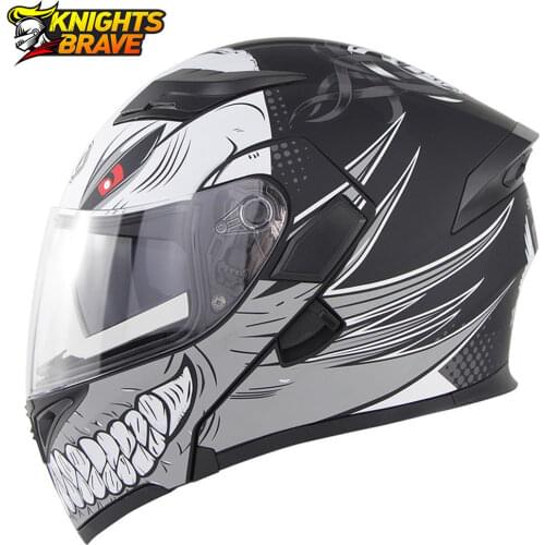 SOMAN Motorcycle Helmet Flip Up Motocross Helmets Full Face Casco Moto Motorcycle Capacete Motorbike Riding Helmet Doublel Lens