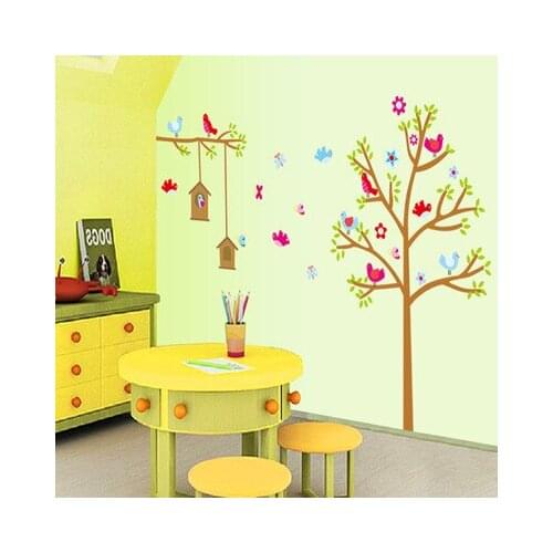 DIY Cartoon Birds on the Branch Kids Rooms Home Decal Wall Sticker Family Tree Animal Baby Gift Nursery Wall Decor Wall Art