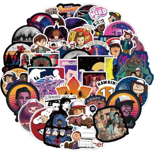 50pcs Stranger Things TV Show Stickers DIY Waterproof Motorcycle Notebook Computer Car Bicycle Guitar Kids Sticker Classic Toy