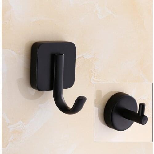 Wall Mounted Stainless Steel Robe Coat Hook Matt Black Towel Robe Coat Cloth Bag Key Holder Rack Wall Hanger Bathroom Accessory