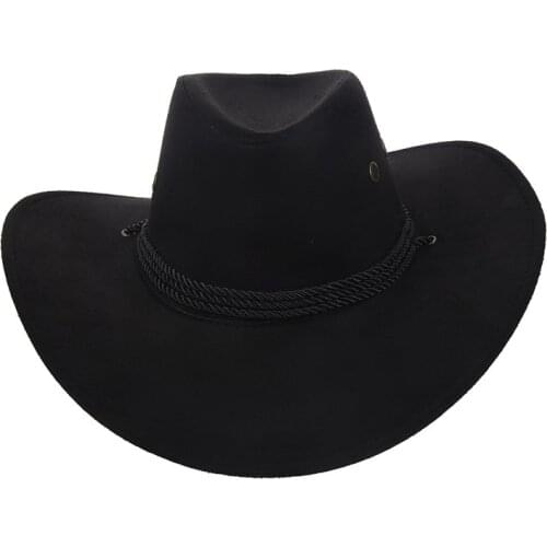 New Cowboy Cap Suede Look Wild West Fancy Cowgirl Unisex Hat Black