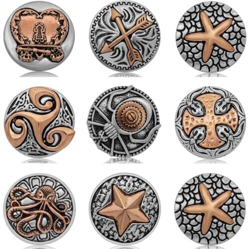New KZ3116 Charming Lovely Cat Mamma Sun&Moon pineapple Round crystal 18MM snap buttons fit snap jewelry wholesale