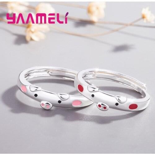 Stylish Female Cute Animal Ring Luxury 925 Sterling Silver Open Band Wedding Promise Adjustable Engagement Jewelry Hot Sale