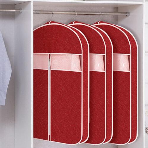 Home Jumbo With Zipper Clothe Dust Cover Coat Suit Jacket Wardrobe Hanging Bag Stereoscopic Waterproof Dustproof Storage Bag