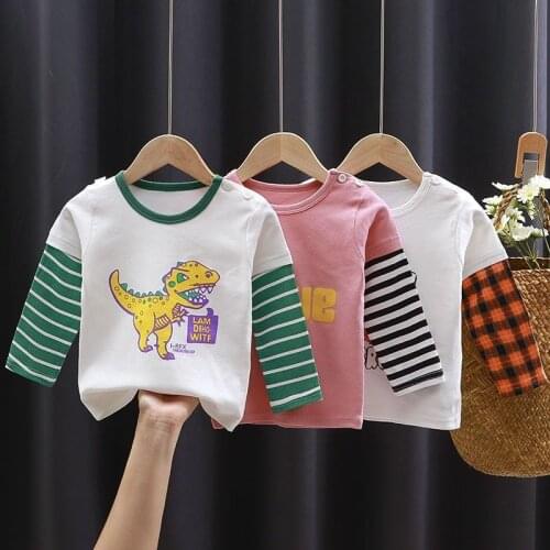 2020 Autumn Baby Shirt Clothes Infant Kids Clothes Tops Long Sleeve O-neck Tee Shirt Bebe Fille Cartoon Costume Baby
