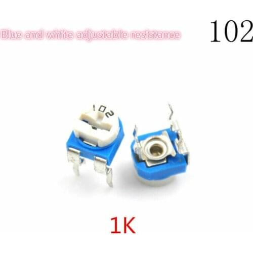 Potentiometer variable resistance blue and white horizontal adjustable resistance potentiometer 102,103,202,203,105,101,501,502