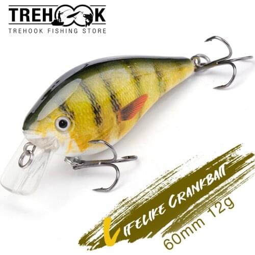TREHOOK 6cm 12.6g Crankbaits Fishing Lure Hard Aritificial Bait Floating Wobblers Minnow Fishing Lures for Pike Jerkbait