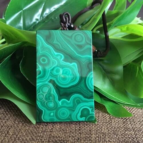 QIANXU Real Malachite Necklace Pendant Lucky Green Jade Pendant Jade Jewelry Fine Jewelry