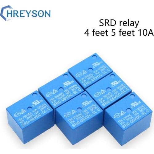 Relay Small SRD Micro SRD-5VDC-SL-C SRD 05/5/12/24V DC Power Four Feet Five Feet 1Pcs