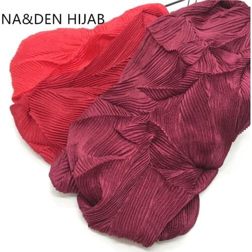 Leaf design wrinkle viscose crinkled hijabs women scarf solid shawl Muslim head wraps elegant scarves 10pcs/lot 21colors