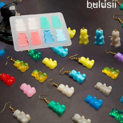 1Pc Cute Bear Sugar Silicone Mould Crystal Resin Epoxy Molds Jewelry Pendant Art DIY Craft Decorations Tools