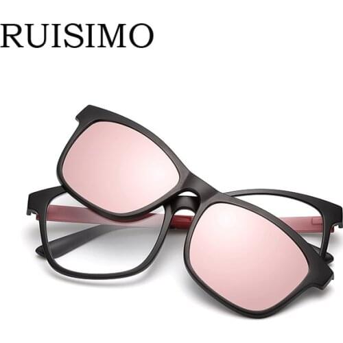 TR90 Glasses Frame Polarized Clip On Sunglasses Men UV400 Myopia Clip on glasses Women Sun Glasses Driving Night Vision Lens