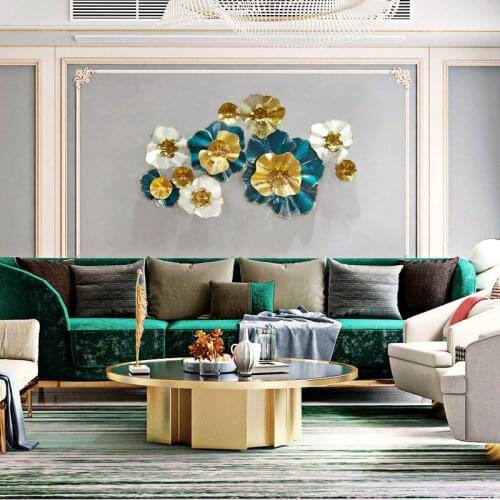 European Wrought Iron Flower Pendant Wall Hanging Crafts Decoration Home Livingroom Sofa Background Wall Mural Accessories Art