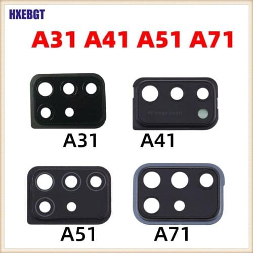 Back Camera Glass Lens with Frame Bezel For Samsung Galaxy A41 A415F Mobile Phone Rear Camera Protection Lens Holder Repair Part