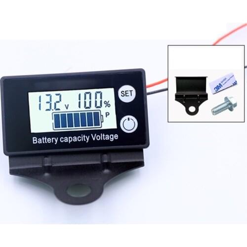 Taidacent 8-100V Waterproof DC Battery Monitor Electric Car Meter Volt Gauge Lithium Lead-acid Battery Pack Voltage Tester