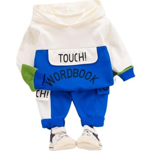 Spring Autumn Children Fashion Clothes Boy Baby Girls Hooded Sweatshirt Pants Toddler Letter Clothing New Kids Casual Tracksuits