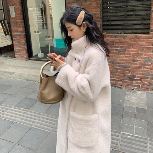 2020 Sheep Sheating Clothes 100% Wool Parka Real Fur Winter Coat Women Manteau Femme ML192719 YY2337