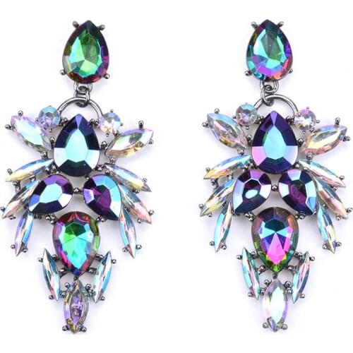 JERPVTE Vintage Fashion Crystal Drop Earrings For Women 2018 Long Dangle Earrings Jewelry Rhinestone Earrings Bijoux