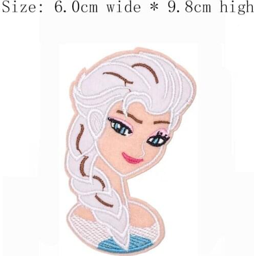 1pc Snow White Frozen princess embroidery patch Free shipping for left chest 6cm wide iron on sew on for DIY clothing/girl patch