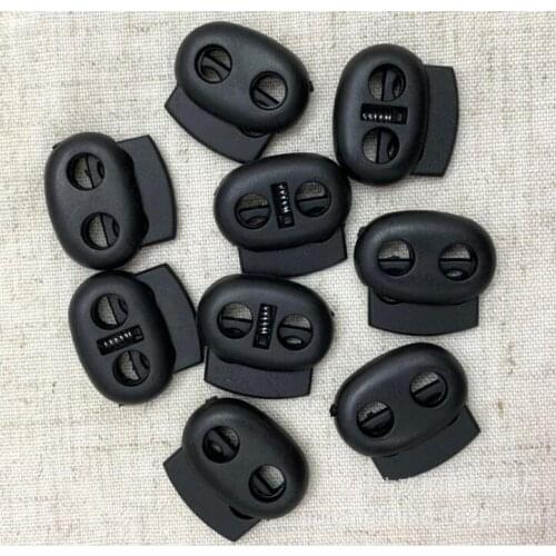 10pcs/pack 2 hole The pig nose buckle Cord Lock Bean Toggle Stopper Double orifice Adjust the buckle