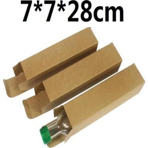 200pcs 7*7*28cm Custom Kraft Paper Box Rectangular Olive Oil/Red Wine/Beer/Essential Oil/Bottle Box Packaging Boxe