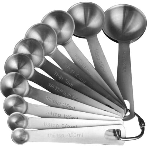 304 Stainless Steel Measuring Spoon Coffee Milk Powder Seasoning Measure Scoop Kitchen Weighing Tools