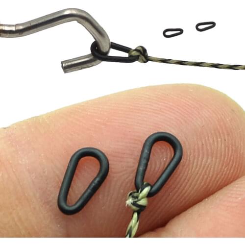 40Pcs Micro Carp Fishing Accessories Hook Link Loop Covert Rig Ring Loop Swivel Tear Drop Hair Rig Ring Oval Carp Fishing Tackle