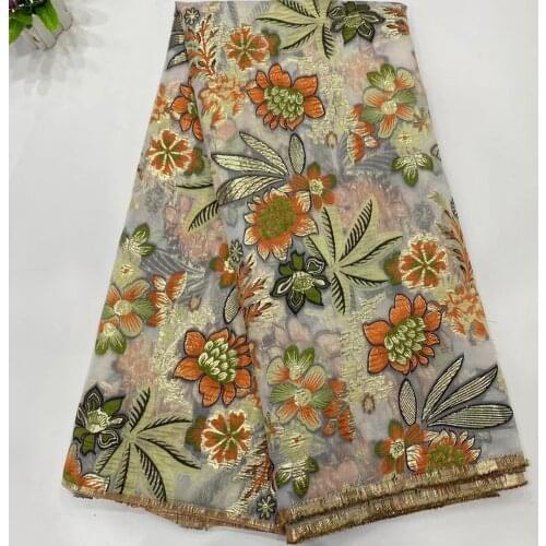 5yards/pc) Graceful light African tulle lace with beautiful jacquard flowers Newest brocade net lace for party dress JZZ028