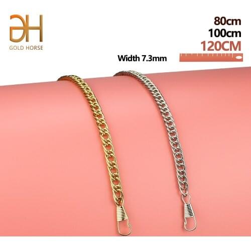 80-100-120CM Weaved Gold Handbag Chain Durable Women Metal Chains For Purse Shoulder Bags Straps Accessories Bag Parts